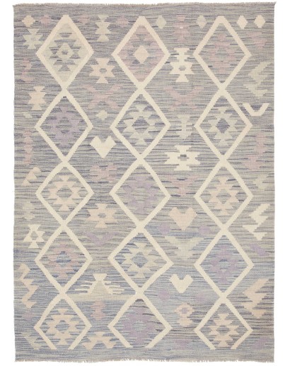 Tappeto Kilim Afghanistan beige bianco 127x173