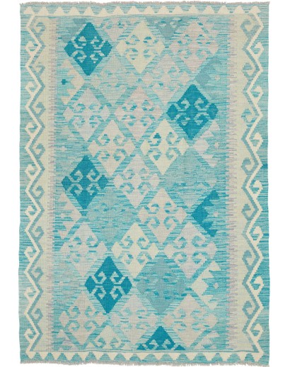 Tappeto Kilim Afghanistan beige blu 125x178