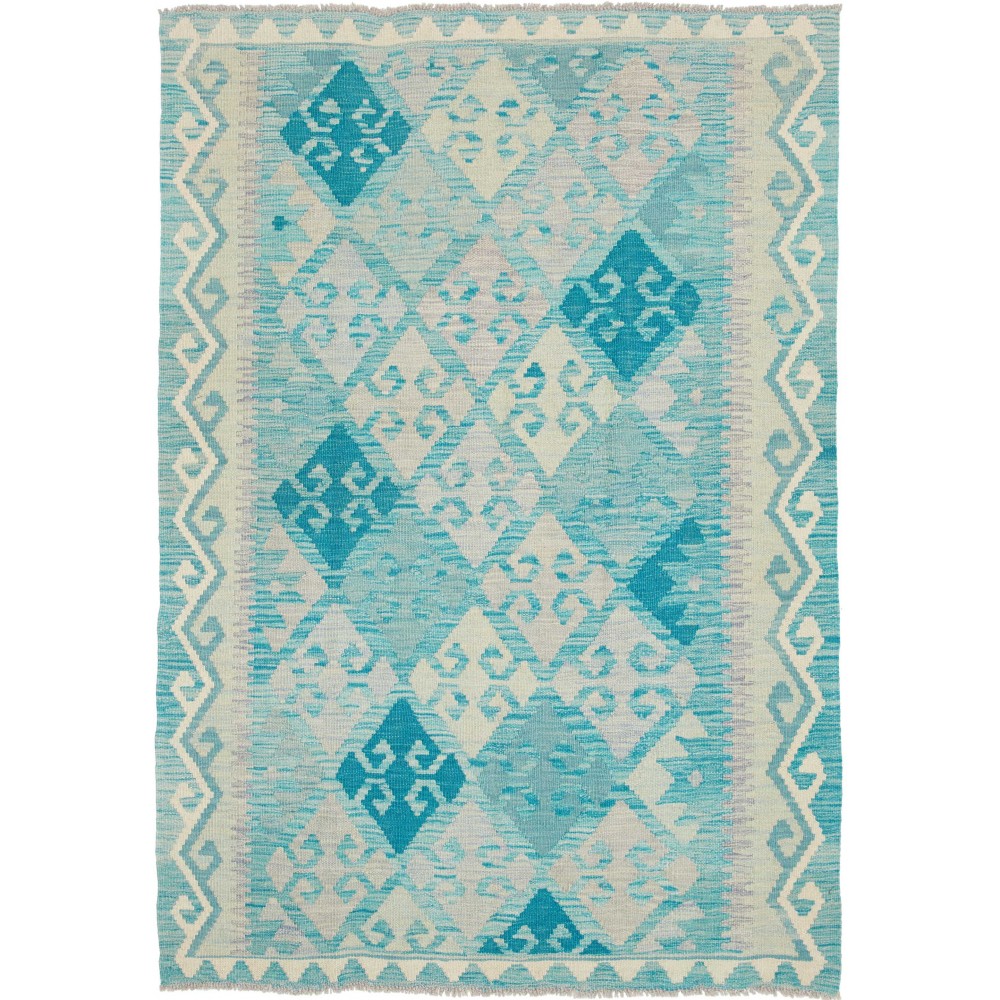 Tappeto Kilim Afghanistan beige blu 125x178