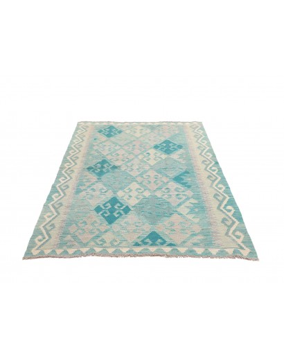 Tappeto Kilim Afghanistan beige blu 125x178