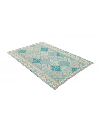 Tappeto Kilim Afghanistan beige blu 125x178