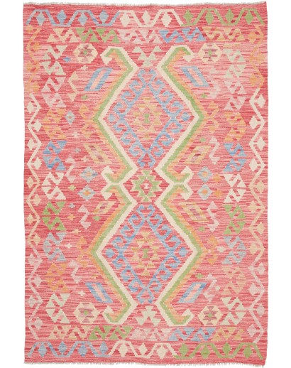 Tappeto Kilim Afghanistan marrone rosso 126x187