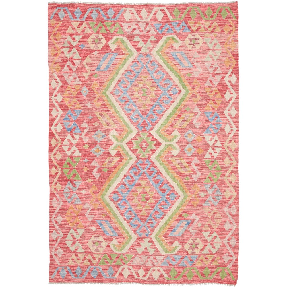 Tappeto Kilim Afghanistan marrone rosso 126x187