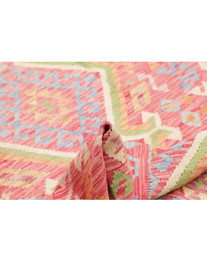 Tappeto Kilim Afghanistan marrone rosso 126x187