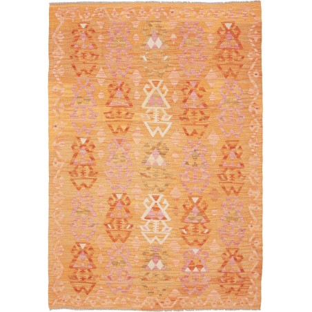 Tappeto Kilim Afghanistan arancione marrone 128x185