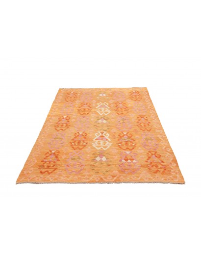Tappeto Kilim Afghanistan arancione marrone 128x185