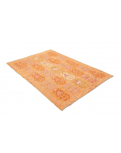 Tappeto Kilim Afghanistan arancione marrone 128x185