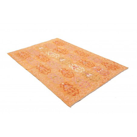 Tappeto Kilim Afghanistan arancione marrone 128x185