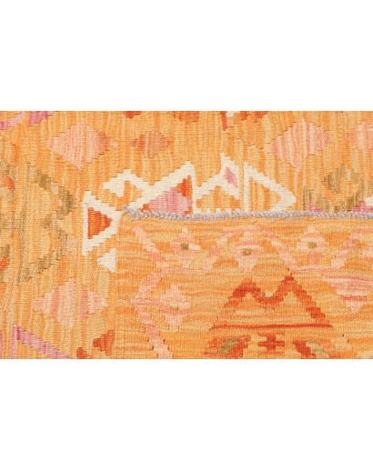 Tappeto Kilim Afghanistan arancione marrone 128x185