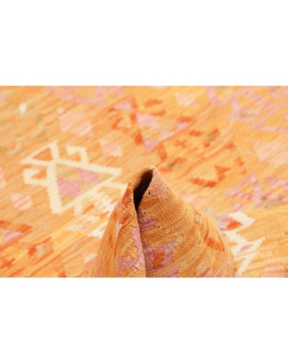 Tappeto Kilim Afghanistan arancione marrone 128x185