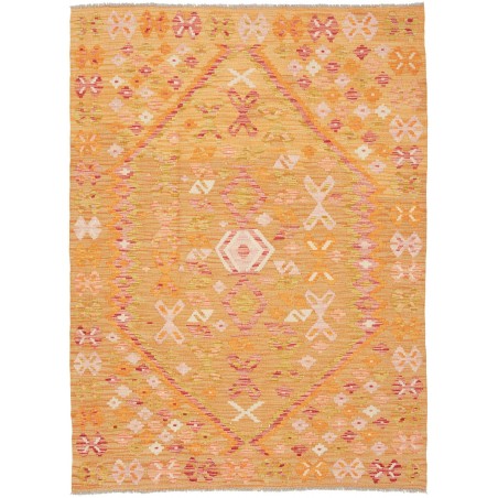 Tappeto Kilim Afghanistan arancione marrone 129x176
