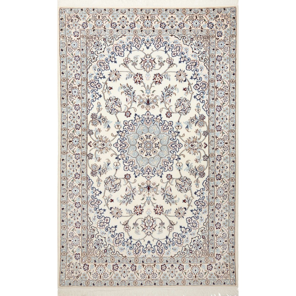 Tappeto Nain 9La Persia bianco grigio 130x205 Tappeto Nain 9La Persia bianco grigio 130x205