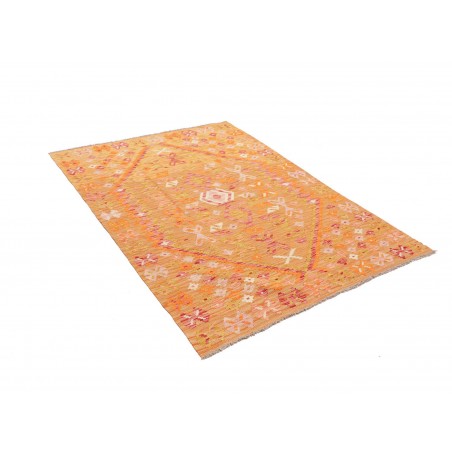 Tappeto Kilim Afghanistan arancione marrone 129x176