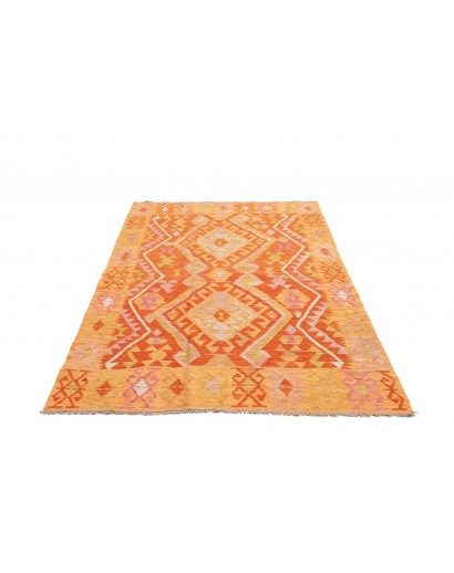 Tappeto Kilim Afghanistan arancione marrone 126x188