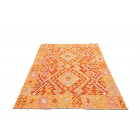 Tappeto Kilim Afghanistan arancione marrone 126x188