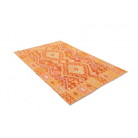 Tappeto Kilim Afghanistan arancione marrone 126x188