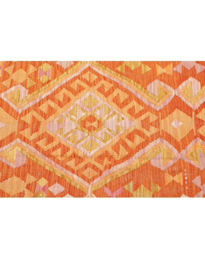 Tappeto Kilim Afghanistan arancione marrone 126x188