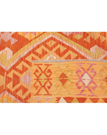 Tappeto Kilim Afghanistan arancione marrone 126x188