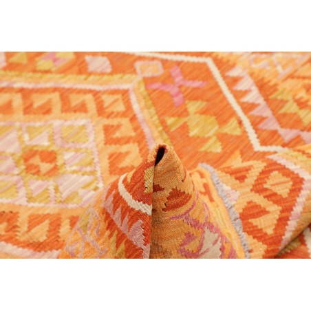Tappeto Kilim Afghanistan arancione marrone 126x188
