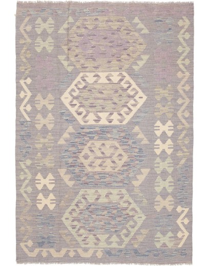 Tappeto Kilim Afghanistan beige azzurro 122x177
