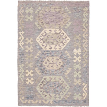 Tappeto Kilim Afghanistan beige azzurro 122x177