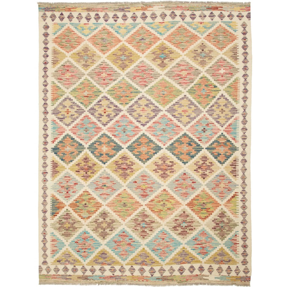 Tappeto Kilim Afghanistan marrone giallo 152x207