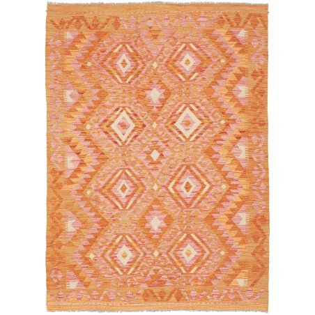 Tappeto Kilim Afghanistan arancione marrone 125x170