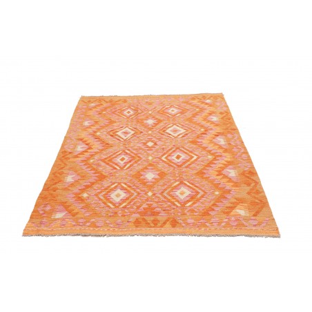 Tappeto Kilim Afghanistan arancione marrone 125x170