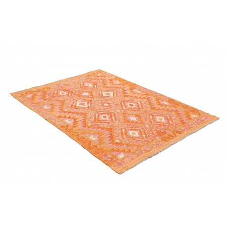 Tappeto Kilim Afghanistan arancione marrone 125x170