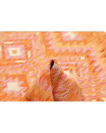 Tappeto Kilim Afghanistan arancione marrone 125x170