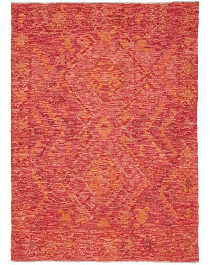 Tappeto Kilim Afghanistan rosso arancione 128x179