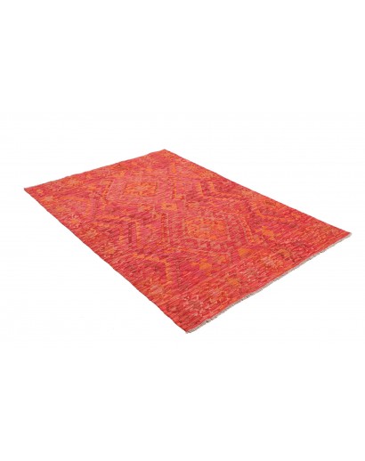 Tappeto Kilim Afghanistan rosso arancione 128x179