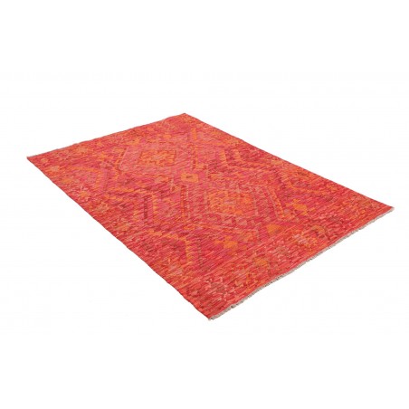 Tappeto Kilim Afghanistan rosso arancione 128x179