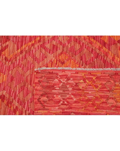 Tappeto Kilim Afghanistan rosso arancione 128x179