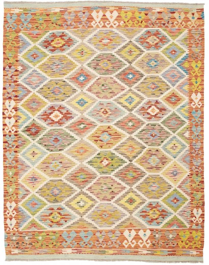Tappeto Kilim Afghanistan marrone arancione 152x194