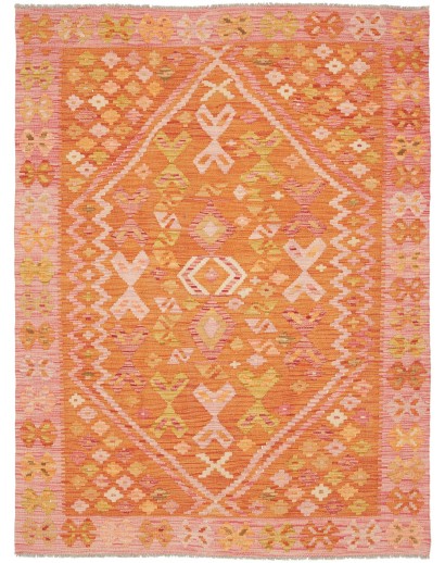 Tappeto Kilim Afghanistan arancione marrone 135x181