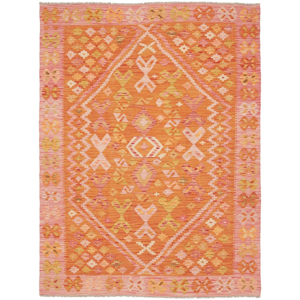 Tappeto Kilim Afghanistan arancione marrone 135x181