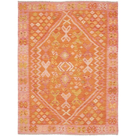 Tappeto Kilim Afghanistan arancione marrone 135x181