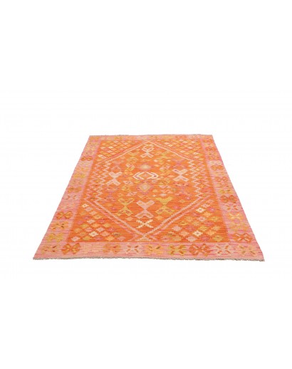 Tappeto Kilim Afghanistan arancione marrone 135x181