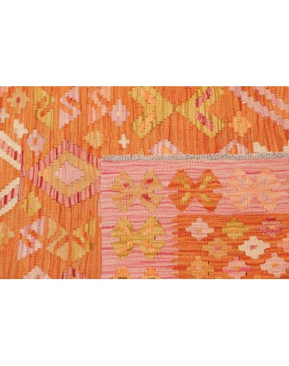 Tappeto Kilim Afghanistan arancione marrone 135x181