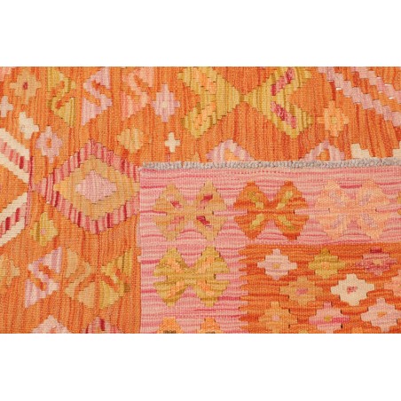Tappeto Kilim Afghanistan arancione marrone 135x181