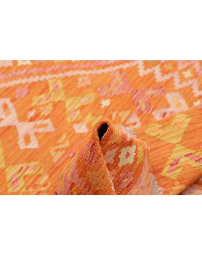 Tappeto Kilim Afghanistan arancione marrone 135x181