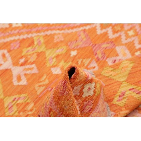 Tappeto Kilim Afghanistan arancione marrone 135x181