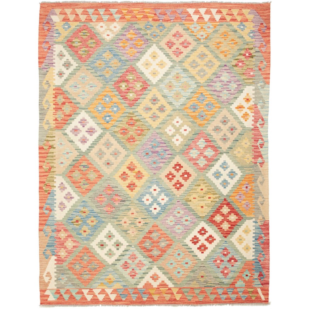 Tappeto Kilim Afghanistan marrone bianco 154x200