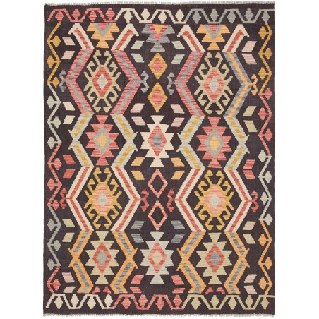 Tappeto Kilim Afghanistan grigio giallo 129x175