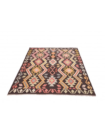 Tappeto Kilim Afghanistan grigio giallo 129x175