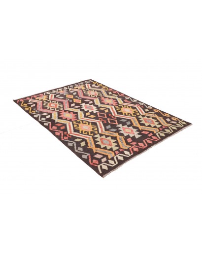 Tappeto Kilim Afghanistan grigio giallo 129x175