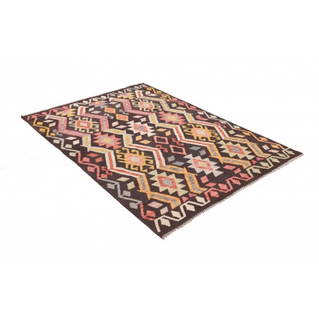 Tappeto Kilim Afghanistan grigio giallo 129x175