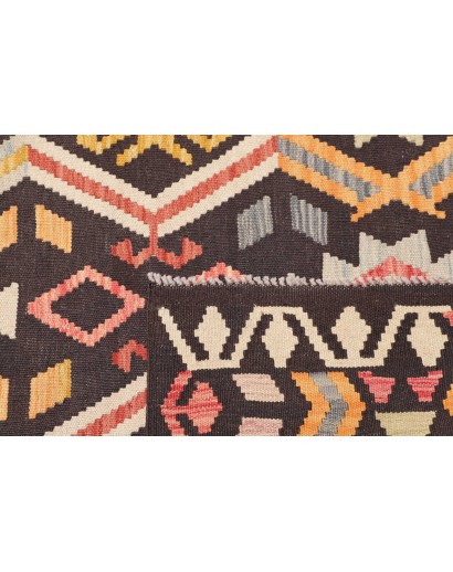 Tappeto Kilim Afghanistan grigio giallo 129x175