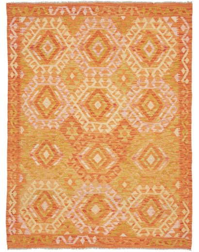 Tappeto Kilim Afghanistan marrone arancione 134x178